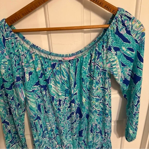 Lilly Pulitzer med one piece long sleeve top and shorts romper - Picture 2 of 8